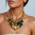 Collier femme bohème avec pendentif cœur