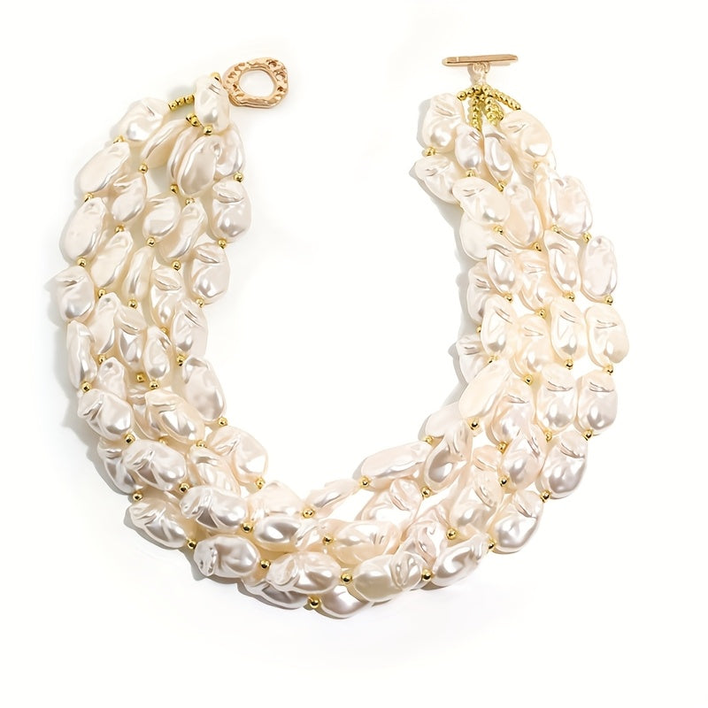 Collier Multirangs de Perles Baroques
