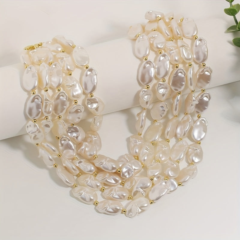 Collier Multirangs de Perles Baroques