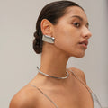 Boucles d’Oreilles Maxi Rectangulaires Dorées