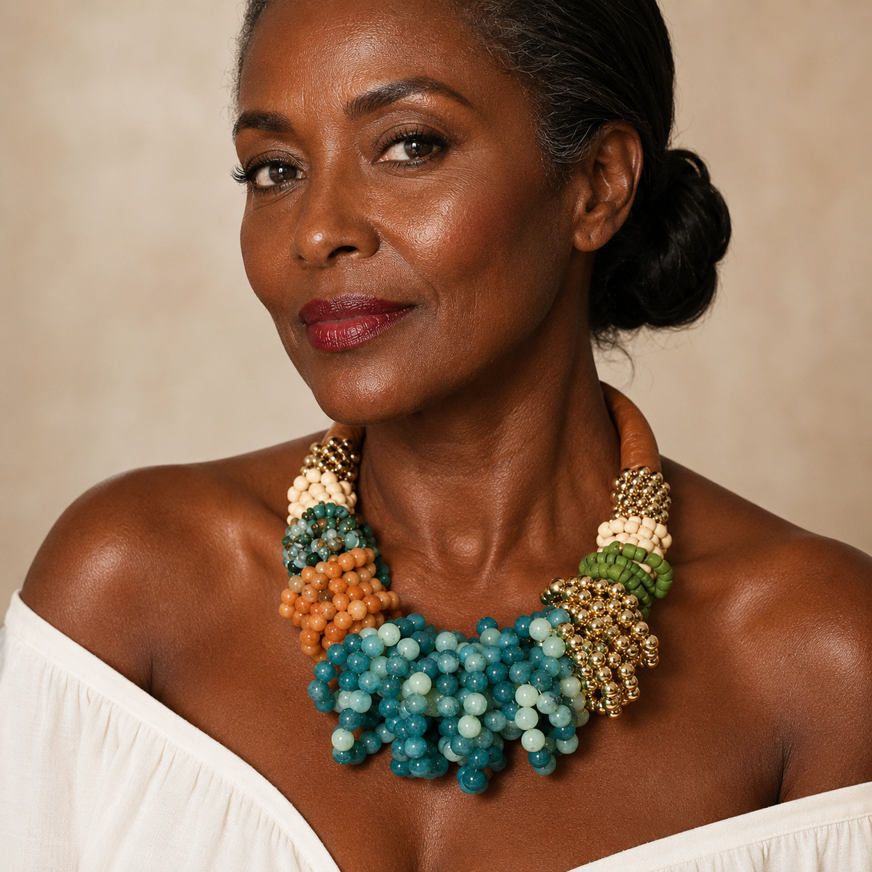 Collier Femme à Grosses Perles