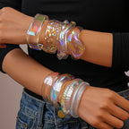 Durchsichtiges, schillerndes Manschettenarmband | By Mireva