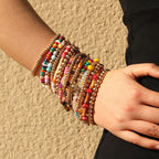 Parure de 18 Bracelets Bohèmes Multicolores