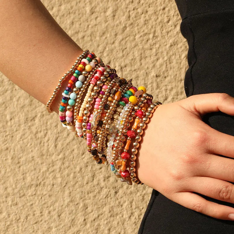 Parure de 18 Bracelets Bohèmes Multicolores