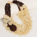 Collier Bohème à Disques Nacrés et Bois