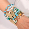 Bracelet bohème à perles et pendentif cœur