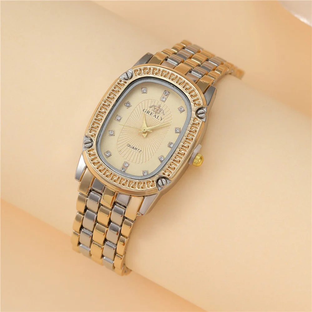 Montre Femme Élégante Bicolore avec Cadran Vert