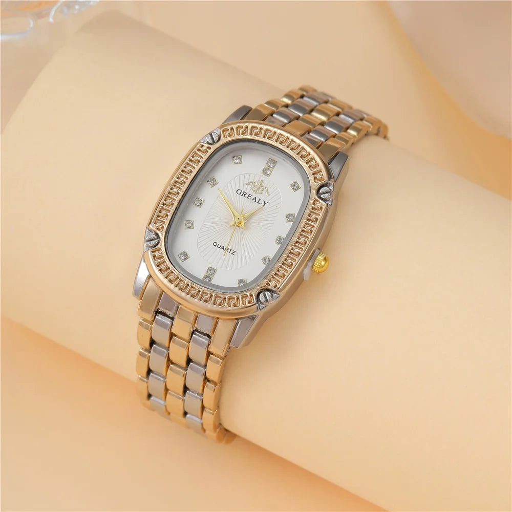 Montre Femme Élégante Bicolore avec Cadran Vert