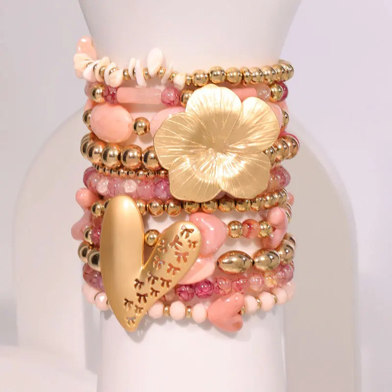 Ensemble de bracelets artisanaux à fleurs et papillons