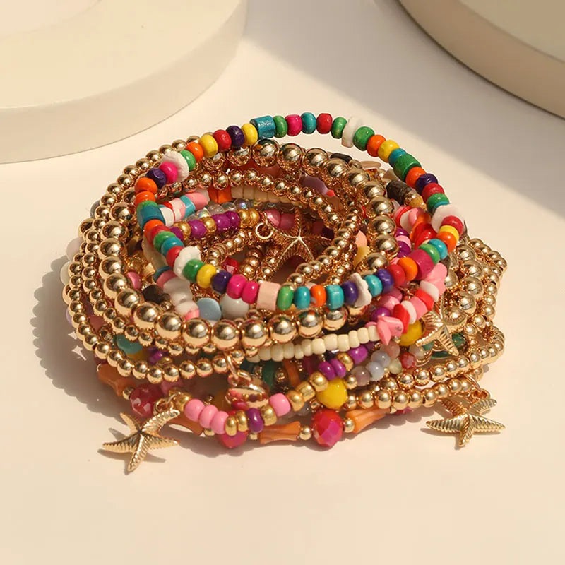 Parure de 18 Bracelets Bohèmes Multicolores