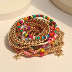 Parure de 18 Bracelets Bohèmes Multicolores