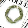 Foulard Collier Satiné avec Perles