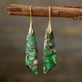 Boucles d’Oreilles Longues en Pierre Naturelle Multicolore