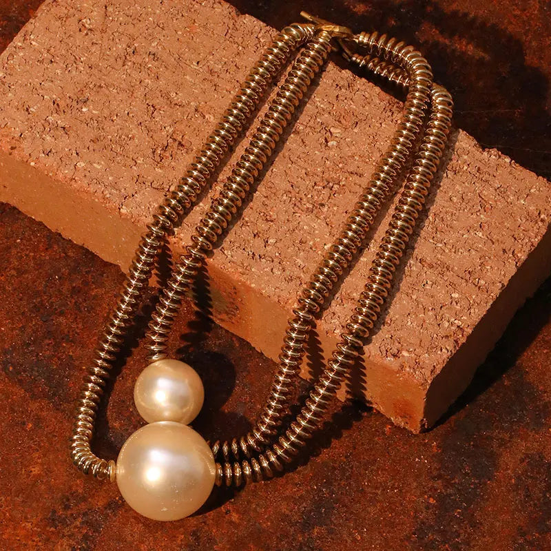 Collier Statement aux Perles.