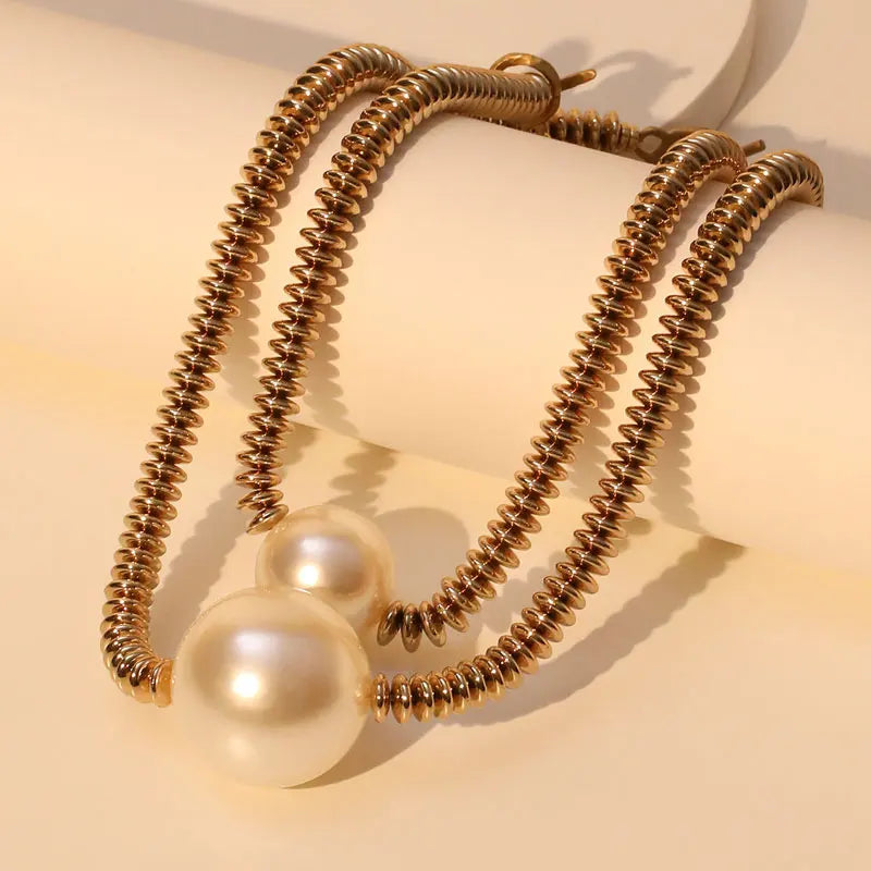 Collier Statement aux Perles.