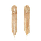 Boucles d’Oreilles Maxi Dorées à Franges de Chaînes