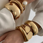 Geometrisches Chunky-Armband Gold | By Mireva