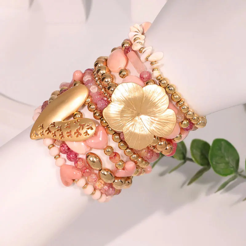 Ensemble de bracelets artisanaux à fleurs et papillons