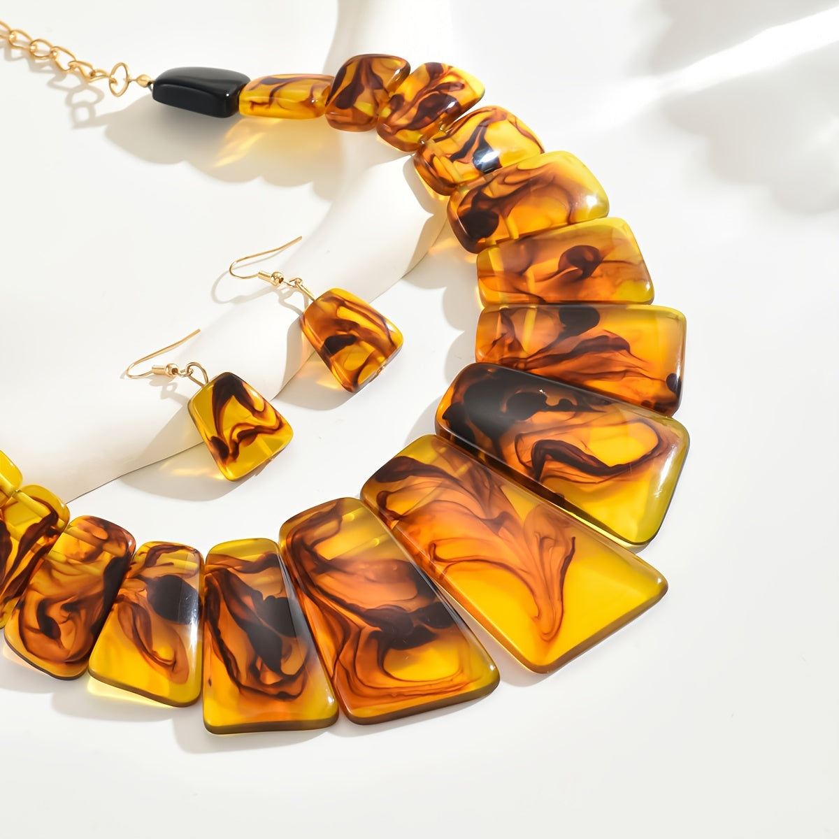 Ensemble collier et pendentif 3 pièces en turquoise synthétique