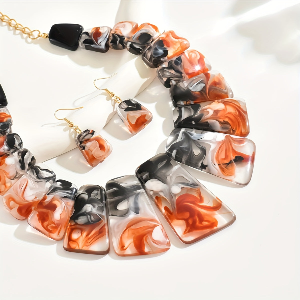 Ensemble collier et pendentif 3 pièces en turquoise synthétique