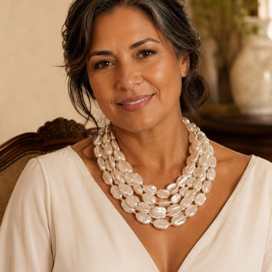 Collier Multirangs de Perles Baroques